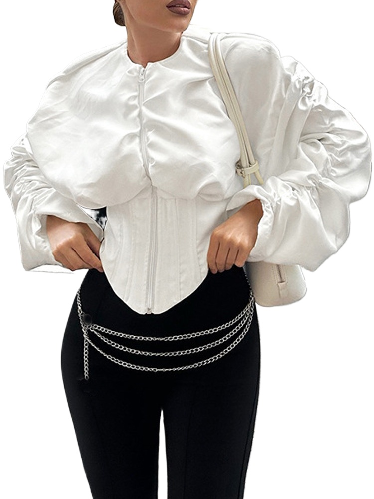 Corset Top Boned - Retro Puffmouw Crop Top voor Dames