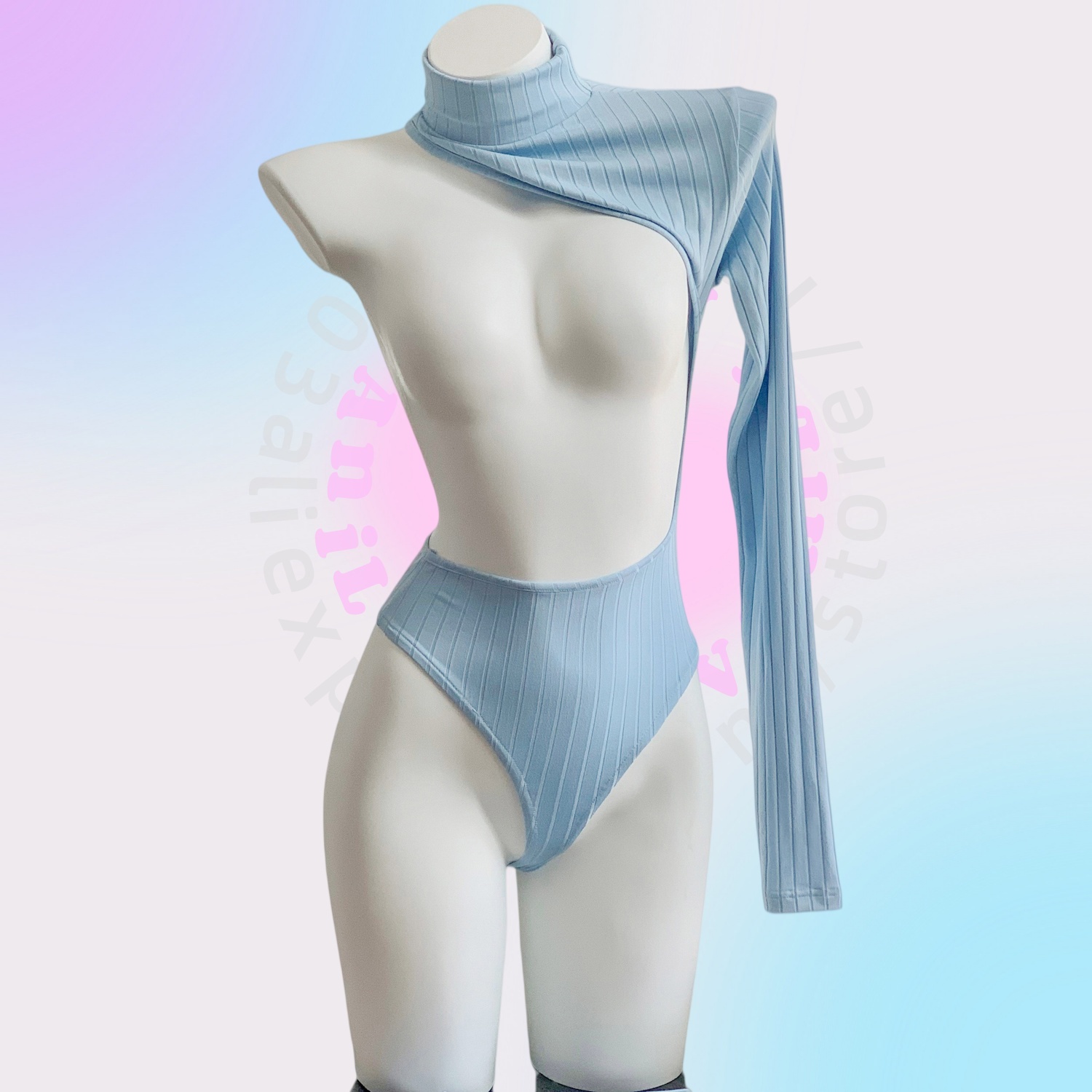 Turtleneck Bodysuit - AniLV Dames Rolkraag Eén Schouder Bodysuit