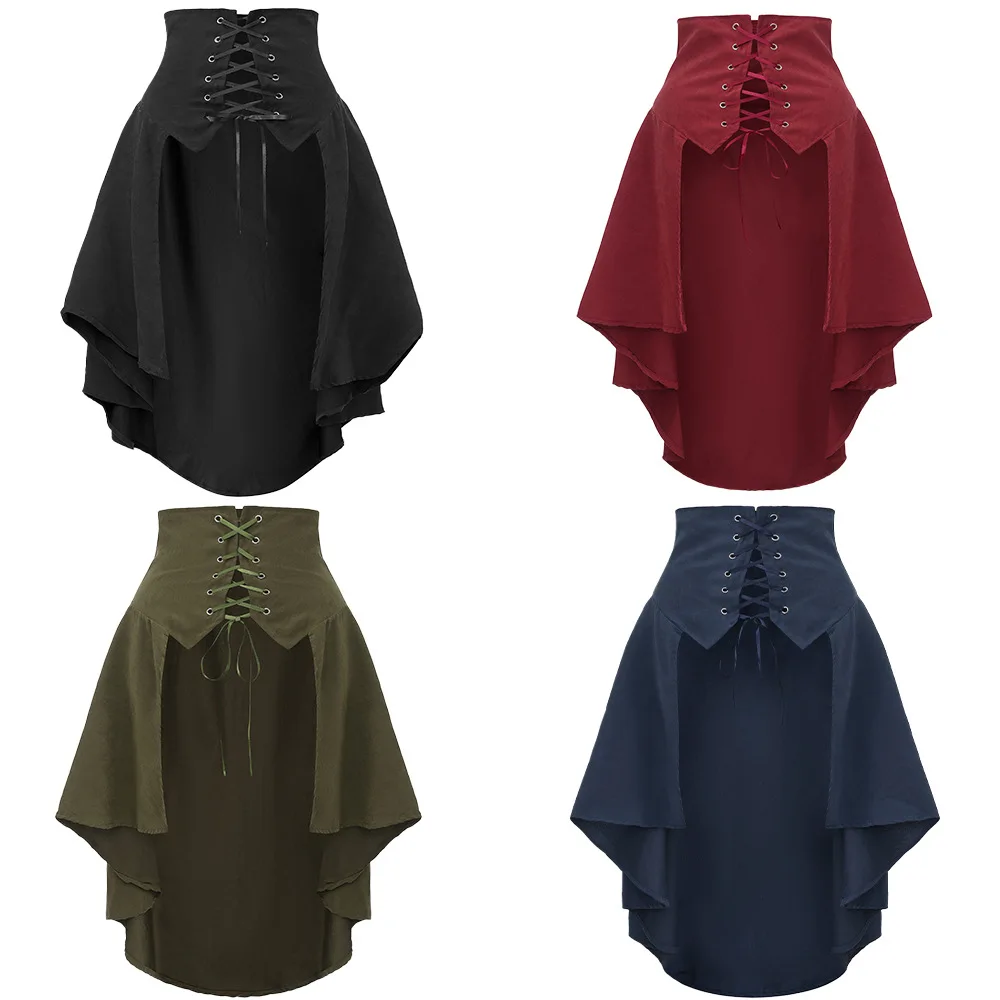 Corset Top Boned - Afneembare overrok voor dames, punk zwaluwstaartrok,
