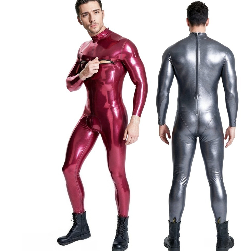 Turtleneck Bodysuit - Rubberen bodysuit Latex pak Coltrui met
