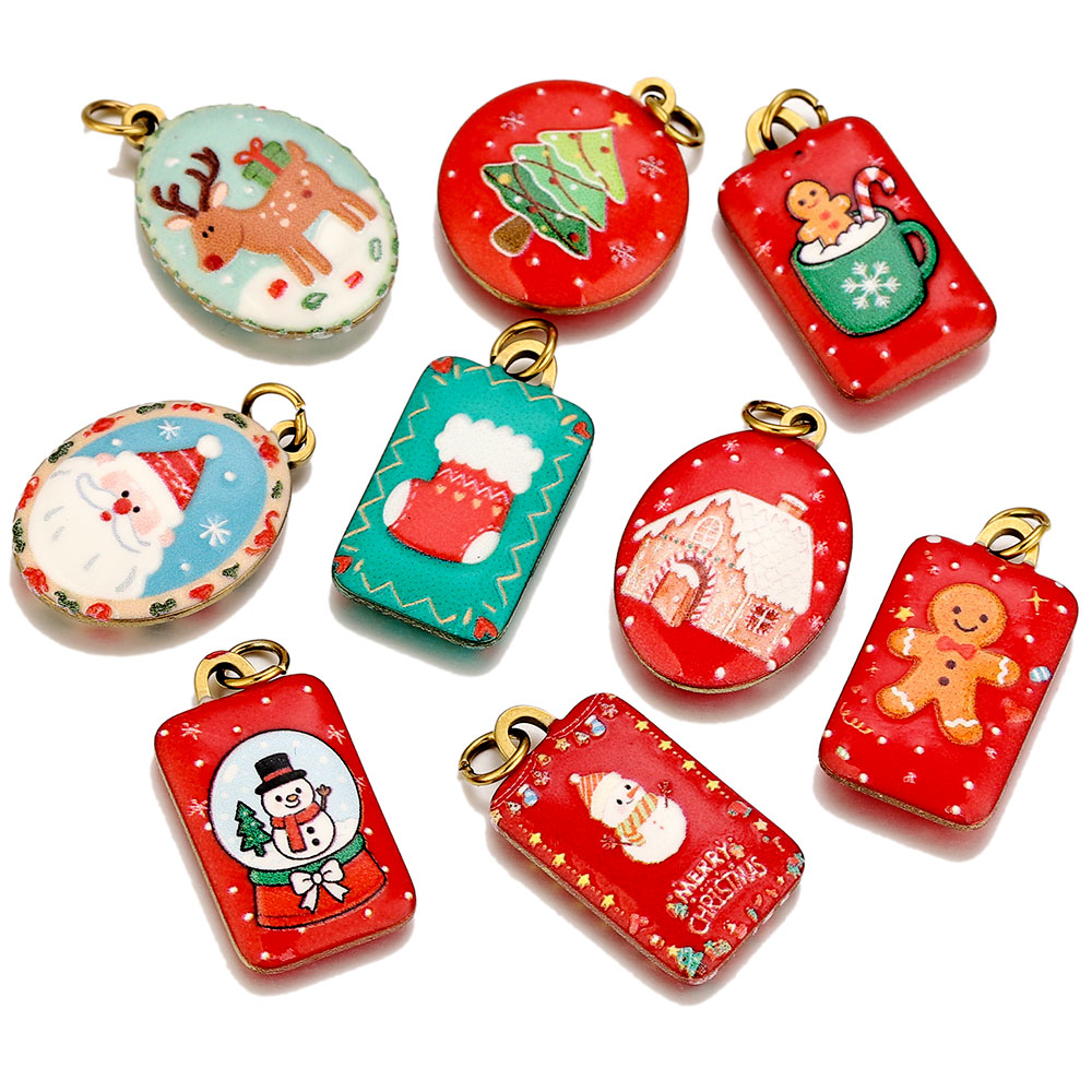 Women Fashion Hub - 3 stuks roestvrijstalen kerstbedels hanger rendier