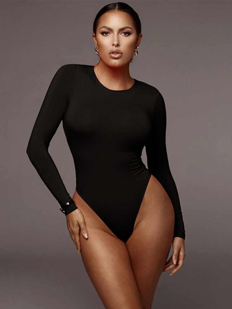 O Hals Lange Mouw Effen Wit Se - Turtleneck Bodysuit recensie en prijs