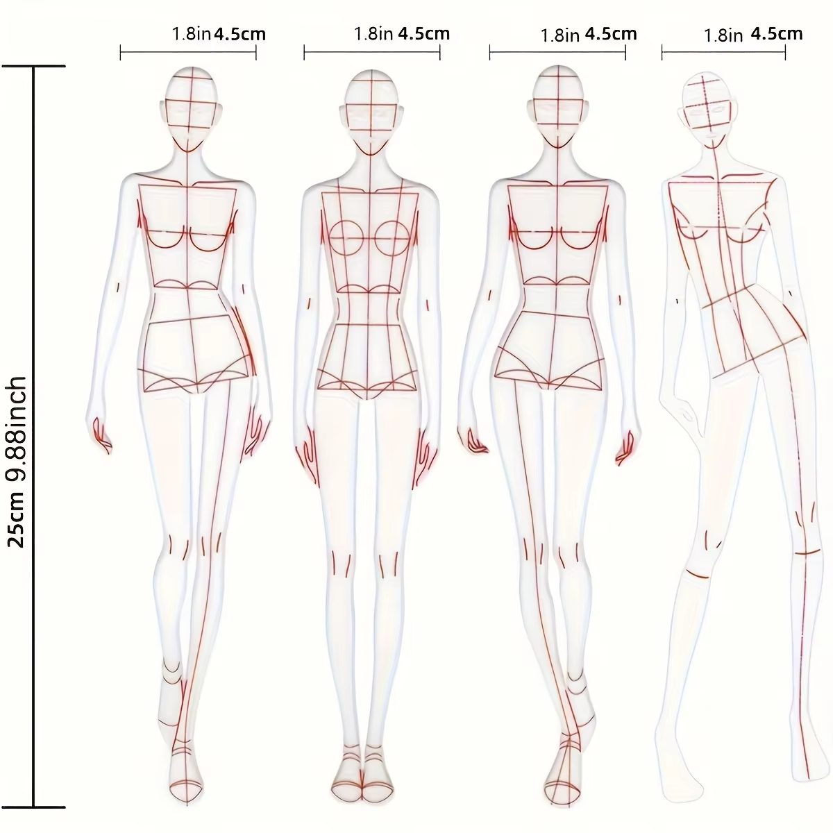 1 Set Damesmode Tekening Linia - Women Fashion Figure Template recensie en prijs