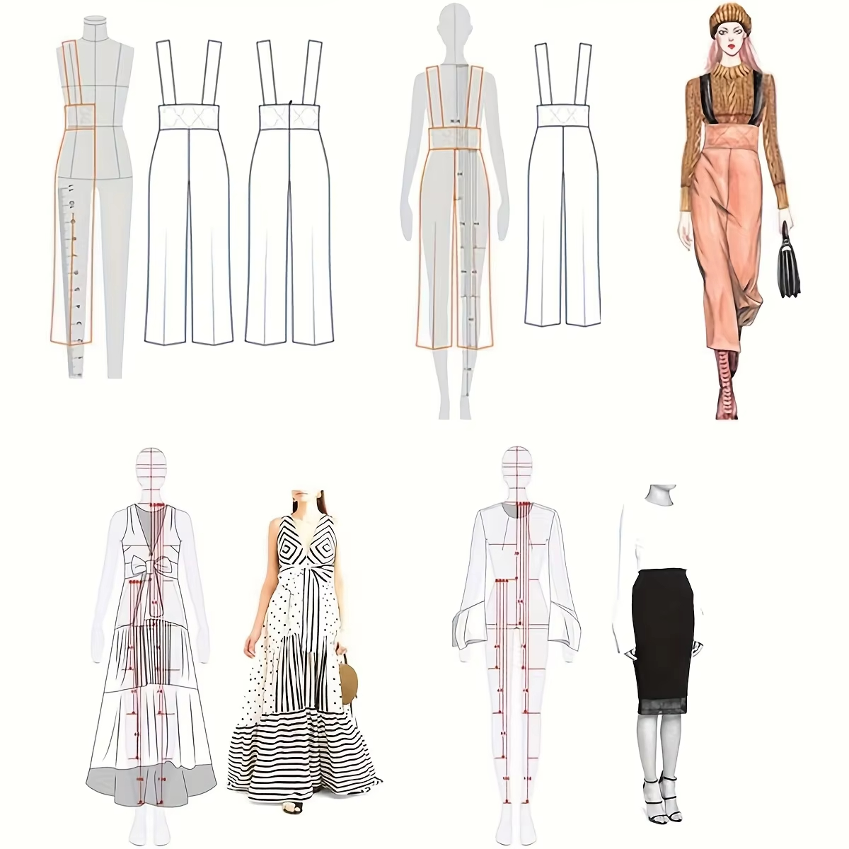 1 Set Damesmode Tekening Linia - Women Fashion Figure Template recensie en prijs