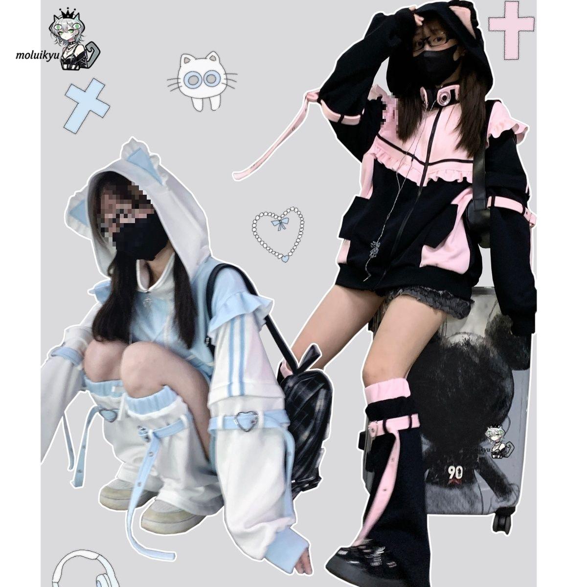 Y2K Kawaii Kattenoren Hoodie D - Women'S Fashion Sweatshirts recensie en prijs