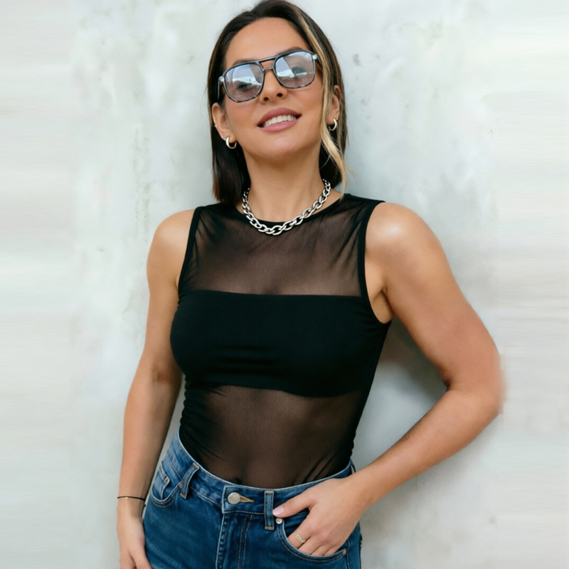 HXAO Vrouw Tule Zwarte Bodysui - Corset Top Boned recensie en prijs